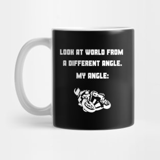 Different angle - funny motorbikers design Mug